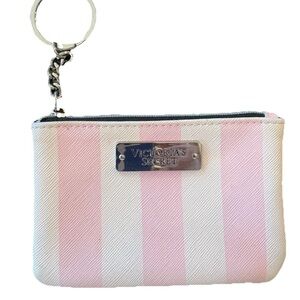 Victorias Secret Iconic Striped Key Ring Coin Change Purse